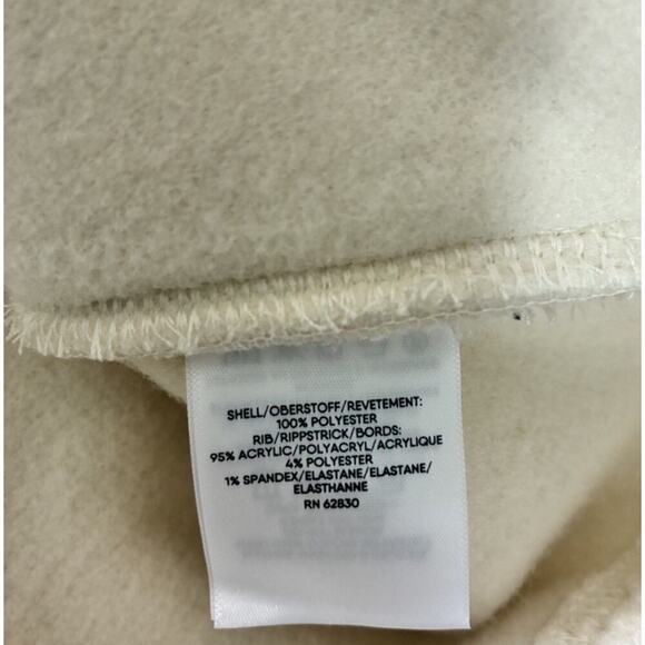 Women’s Lands End Cream Cozy Boucle Fleece Pullover Quarter-Zip Sweater Size XL - Picture 5 of 6